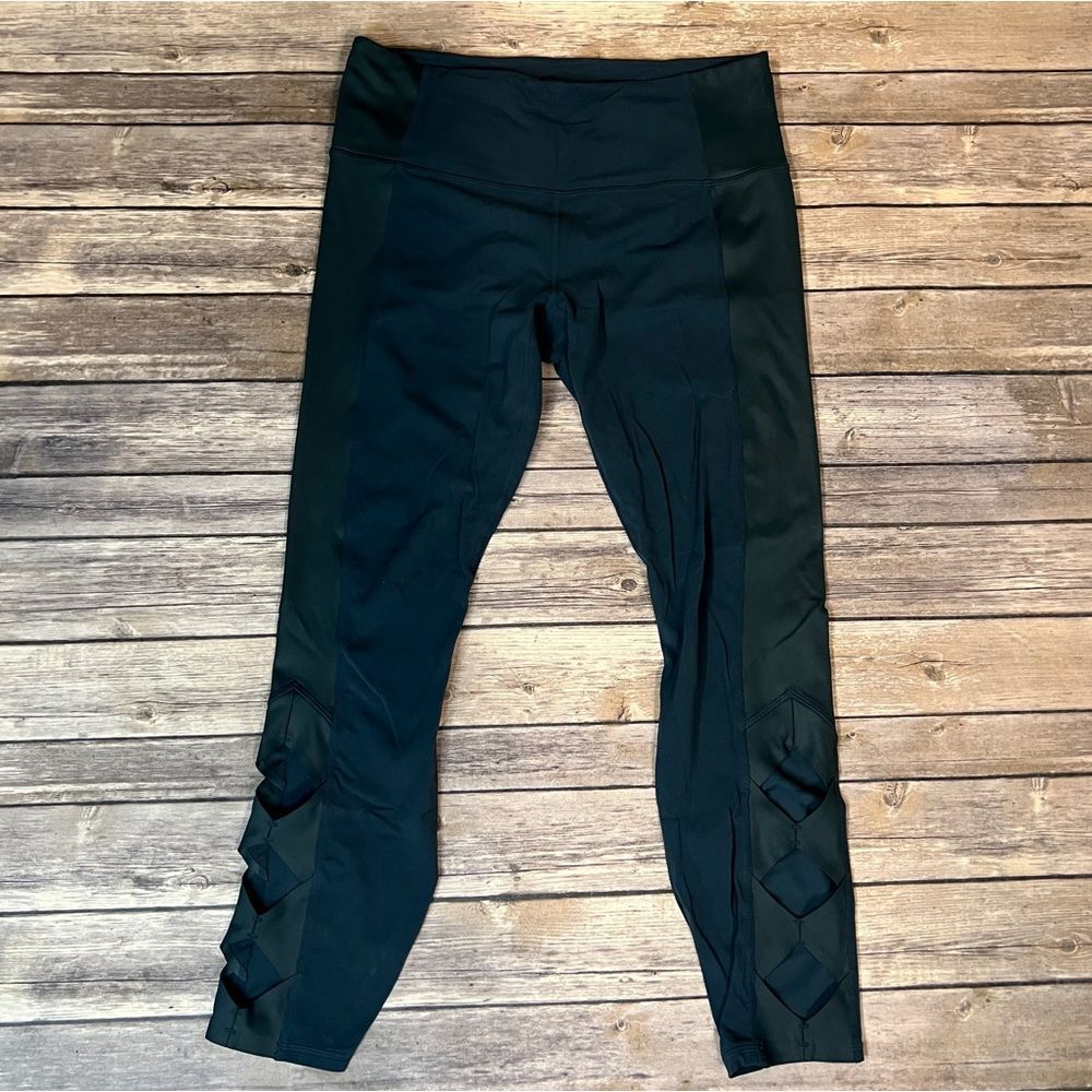 Athleta Leggings with Cutouts, Gorgeous Green, Size Medium